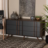 Baxton Studio Naoki Two-Tone Grey and Walnut Finished Wood 6-Drawer Bedroom Dresser 168-10930